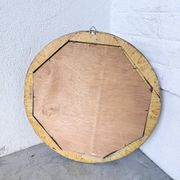 Woven wicker round mirror 1960