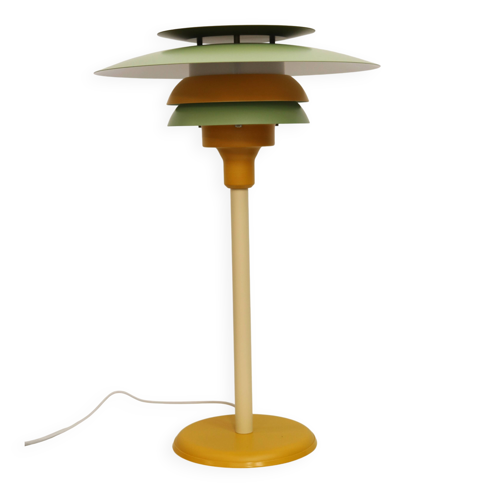 Lampe de bureau danoise verte et jaune par Lyskaer - Modèle 2252