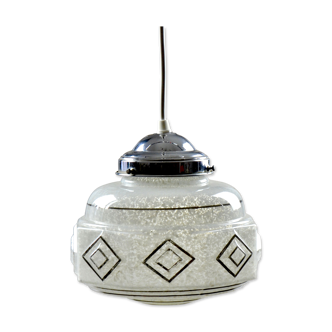 Suspension art deco in speckled glass