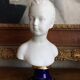 Bust with blue enamelled base