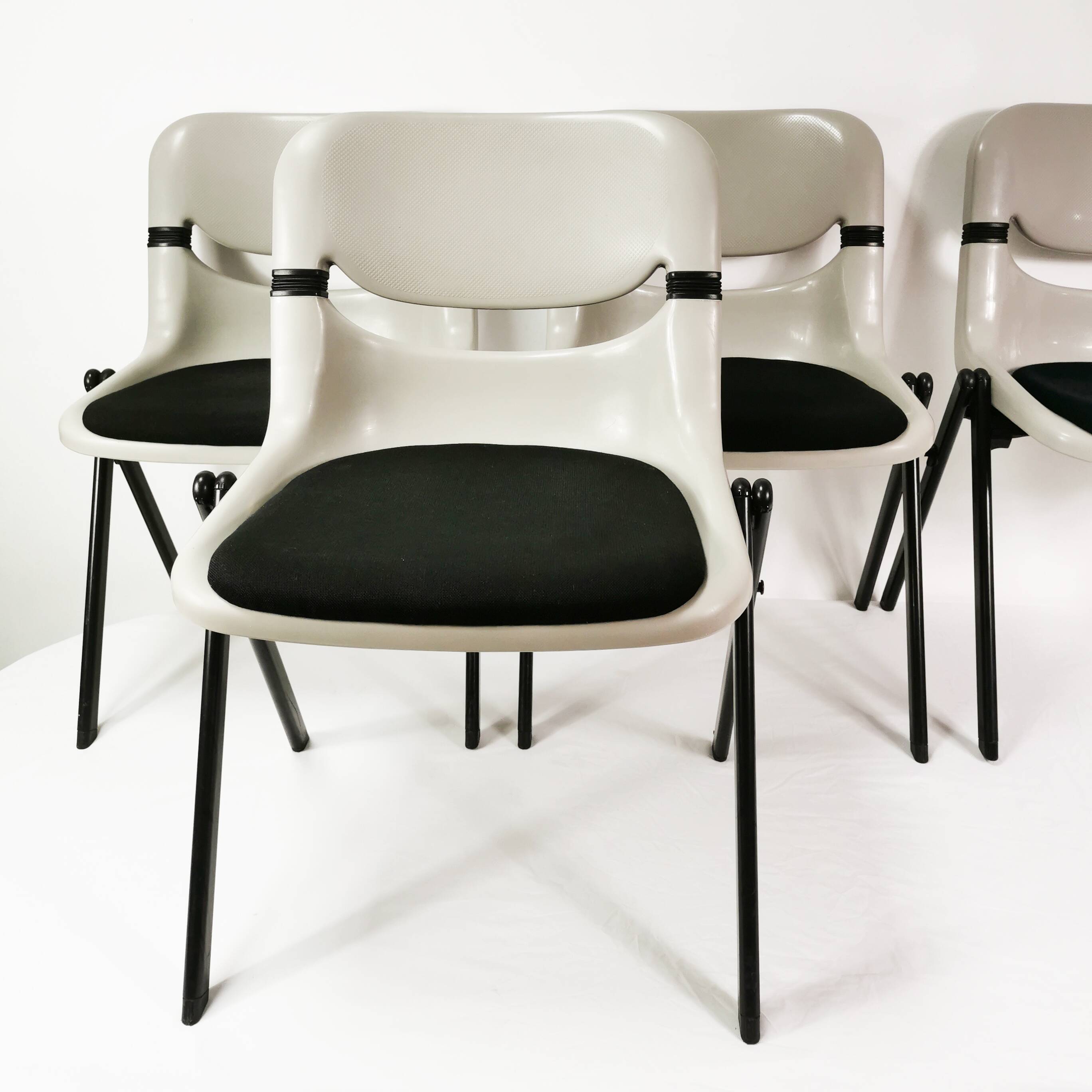 Space age chairs, Vitra Dorsal, designed by G.Piretti & E. Ambas, Italy