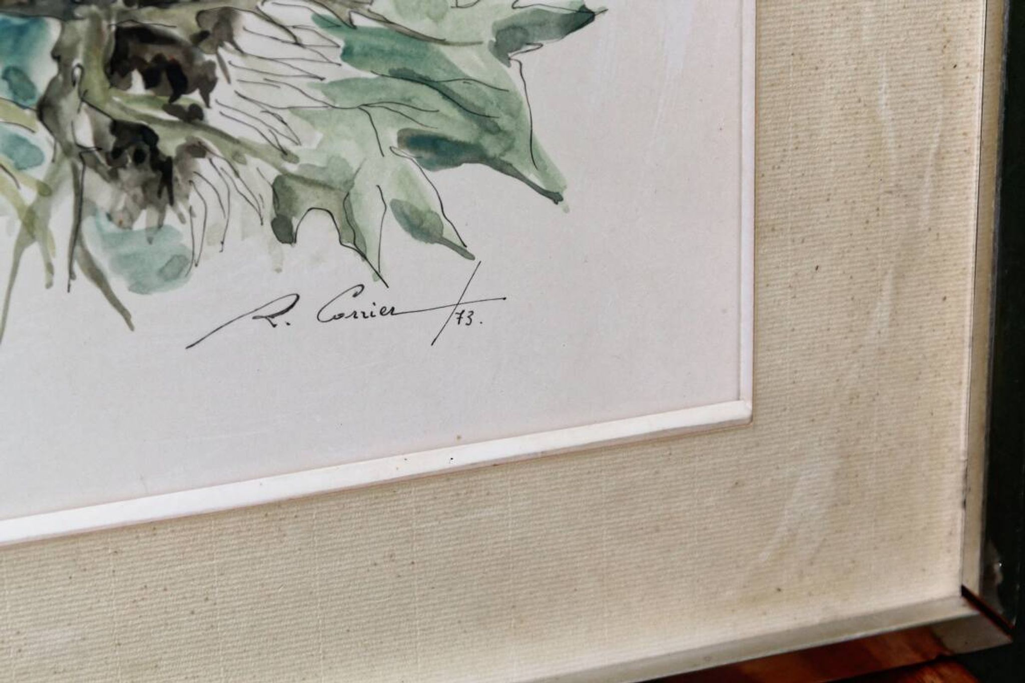 Aquarelle, bouquet de fleurs, Raymonde Carrier