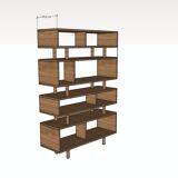 Oak bookcase made in France numbered