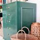 Green antique craft furniture counter