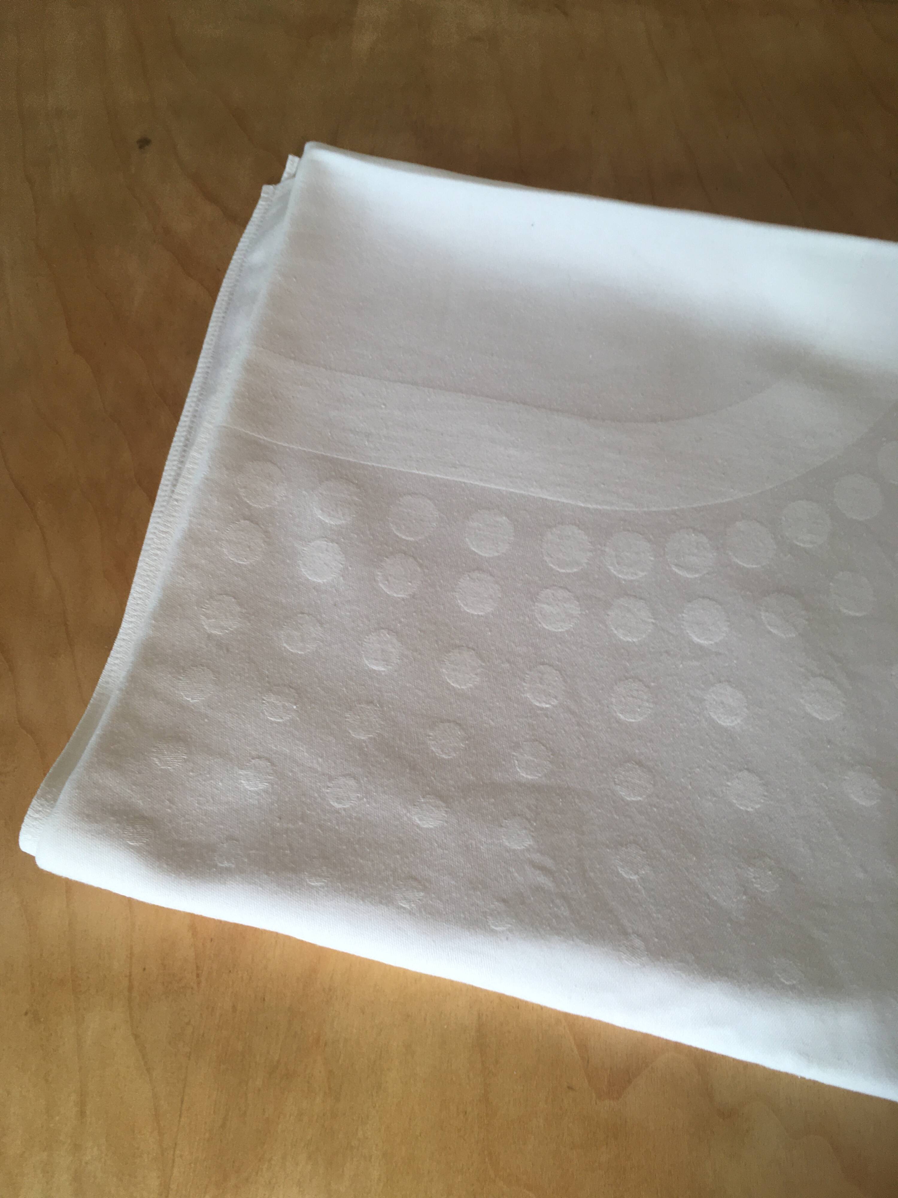 White damask tablecloth