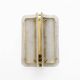 Pair of Curved Clear Ribbed Murano Glass and Brass Wall Sconces