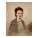 Dessin ancien au pastel sur papier portrait de femme