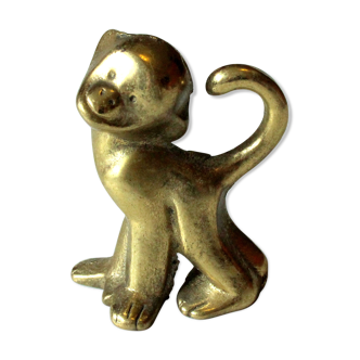 Brass ape figurine, ring holder, vintage
