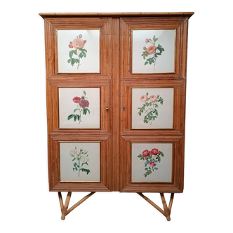 Armoire en rotin 1960