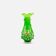 Excentric green blown glass vase with relief flowers Murano