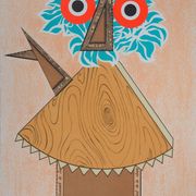 Enrico baj: owl - original lithograph