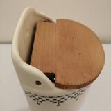 Vintage ceramic and wood salt box