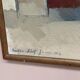 Large original Swedish oil on canvas - 'Blue Bottle and Books' by Gustav Adolf Johansson - 1962 - vintage and framed