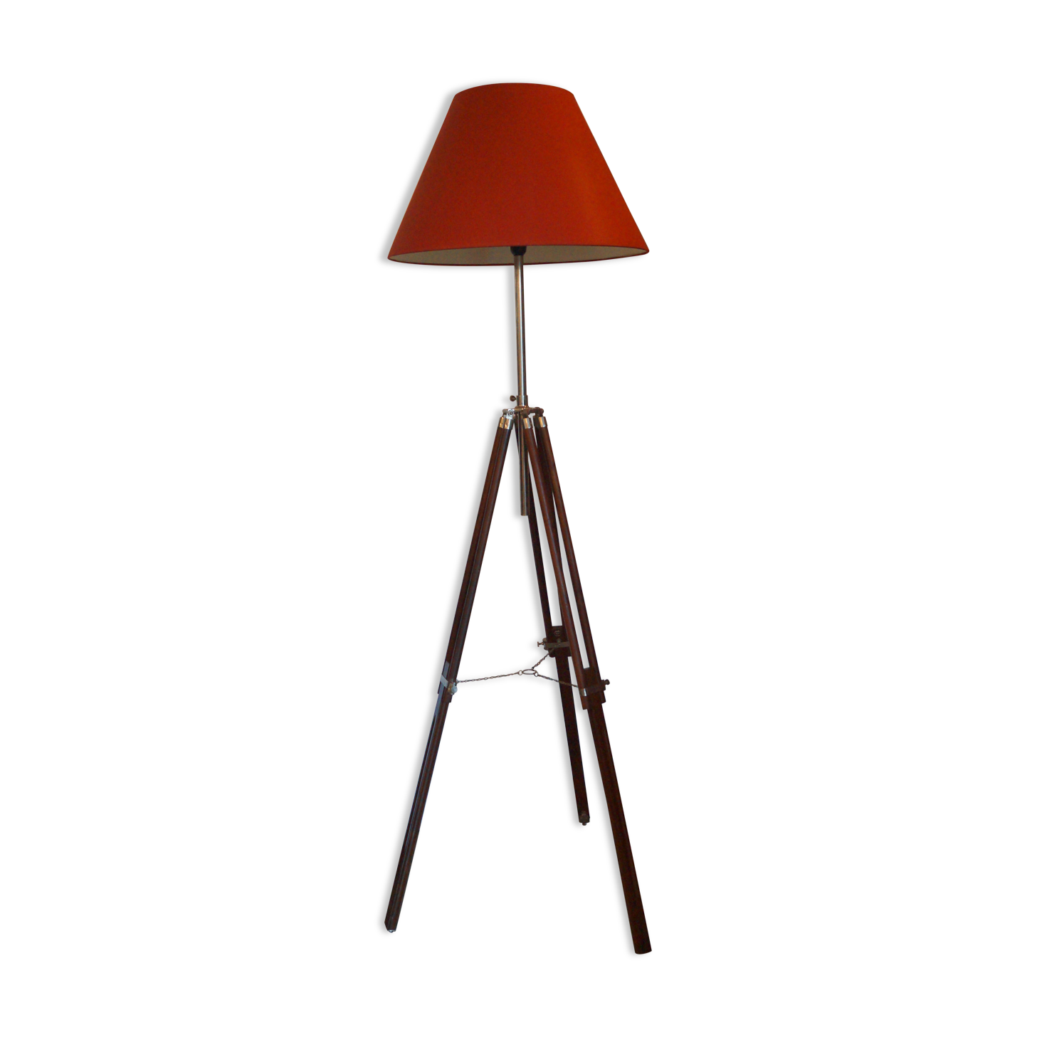 Wooden tripod floor lamp 1970