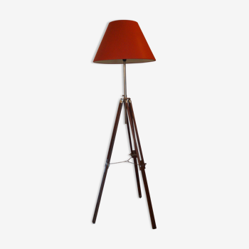 Wooden tripod floor lamp 1970