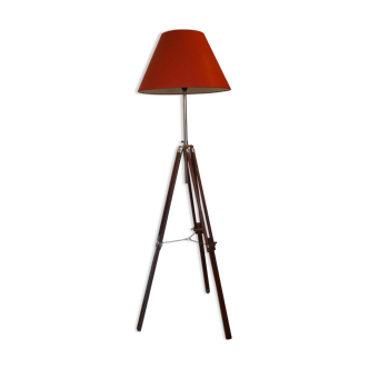 Wooden tripod floor lamp 1970