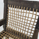 Solid oak and rope lounge chair, The Netherlands 1960's