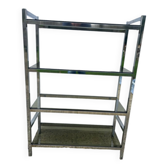 Chrome shelf with smoked glass