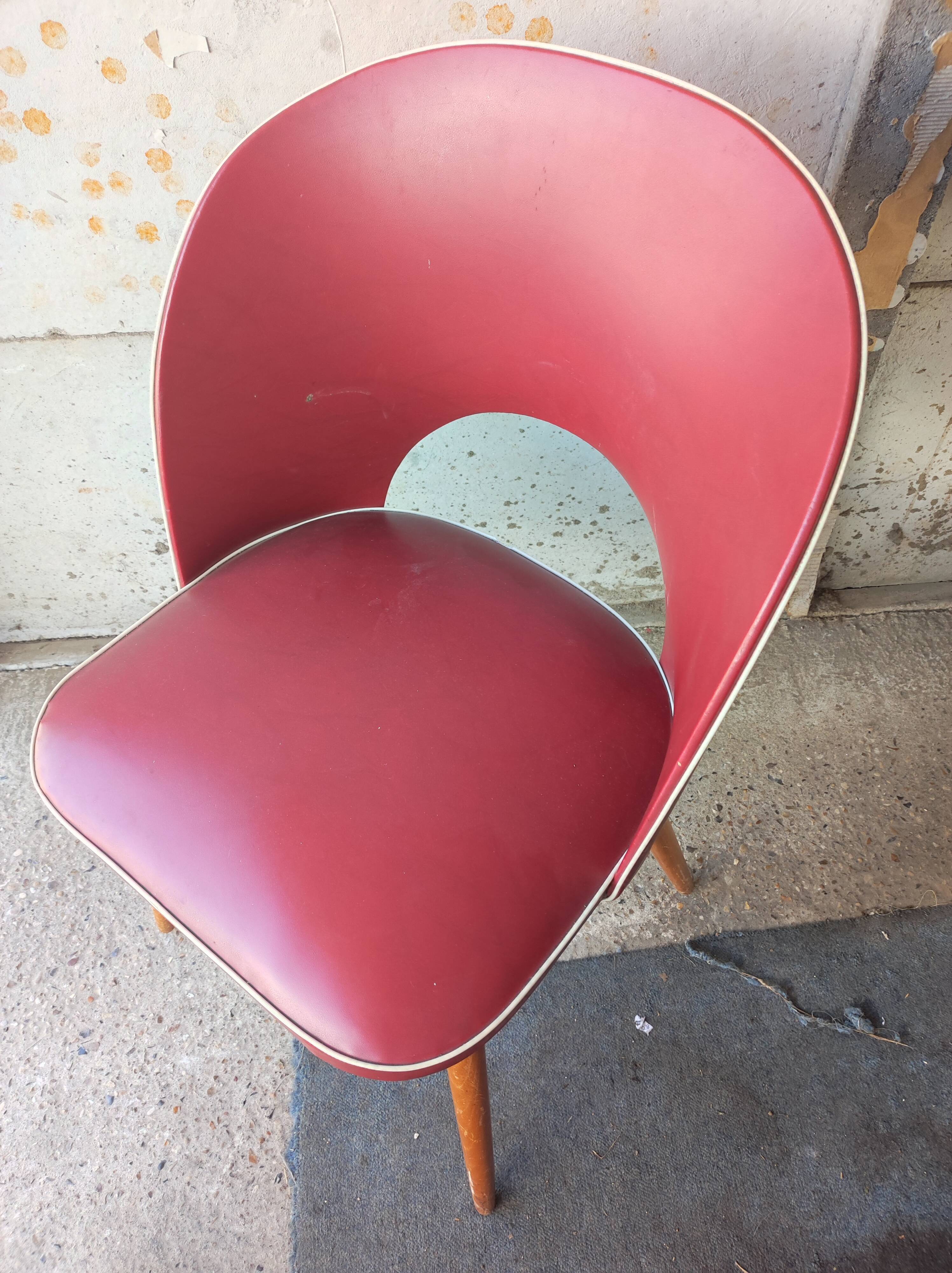 Chair cocktail armchair imitation red feet compass vintage rockabilly