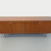 Vintage modernist enfilade in rosewood and chrome metal from the 60s and 70s.
