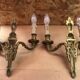 Paire ancienne applique doube style louis xv bronze doré