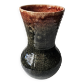 Grand Vase balustre en céramique émaillée Signé Accolay