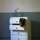 Chest of drawers small format light blue years 50-vintage chest-child storage