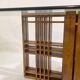 Table à manger en bois et verre, Italie 1960