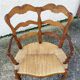 Provencal double armchair with woven rush in walnut