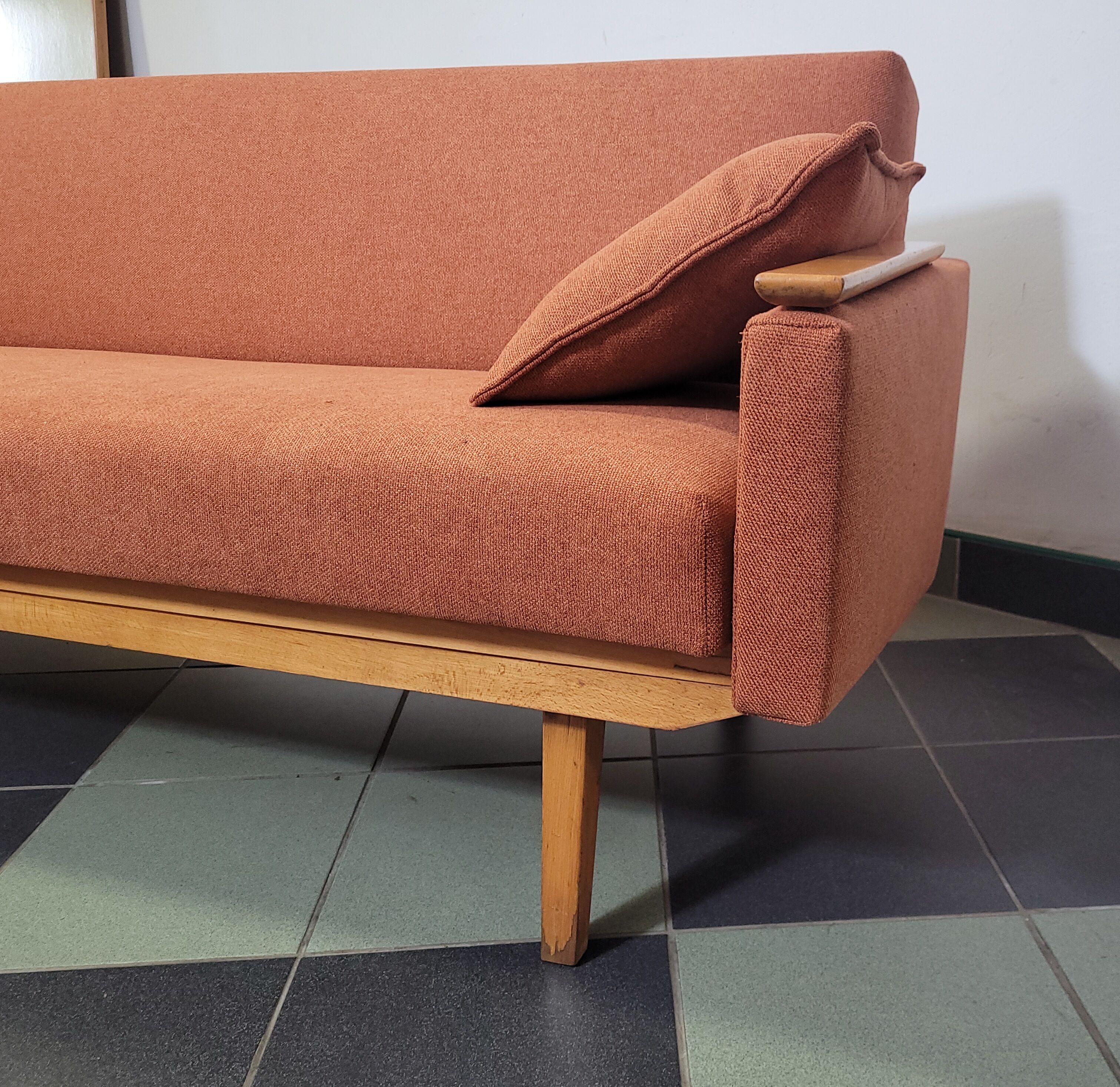 Mier Topolčany Design reclining sofa Czechoslovakia 1960s.