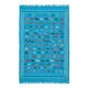 Tapis berbère bleu turquoise motifs multicolores