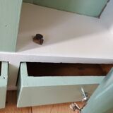 50s vintage medicine cabinet white celadon wood of poplar