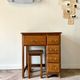 Desk 5 drawers and stool in dark ☐ wood 72 x 40 cm