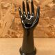 Antique Black Ceramic Hand Soliflore Ring Sizer Vintage Decoration