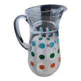 Vintage water carafe with screen-printed pastilles