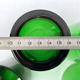 4 verres gobelets en verre vert émeraude, 1970