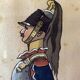Paintings xix° portraits miltaire gouache uniform on ingres paper (cf. hergé)