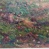 troupeau de peinture à l'huile antique avec une paysanne - Tito Pellicciotti (1871-1950)