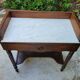 Antique walnut and Carrara white marble dressing table.