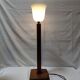 Old Art Deco table lamp 70 cm Mazda style in solid wood