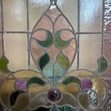Portes de magasin fin XIXem, devanture de mercerie avec vitraux Art Nouveau