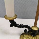 Very old Danish table lamp in brass and metal. 1930-1950s