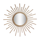 Vintage rattan sun mirror