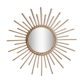 Miroir soleil Vintage en rotin
