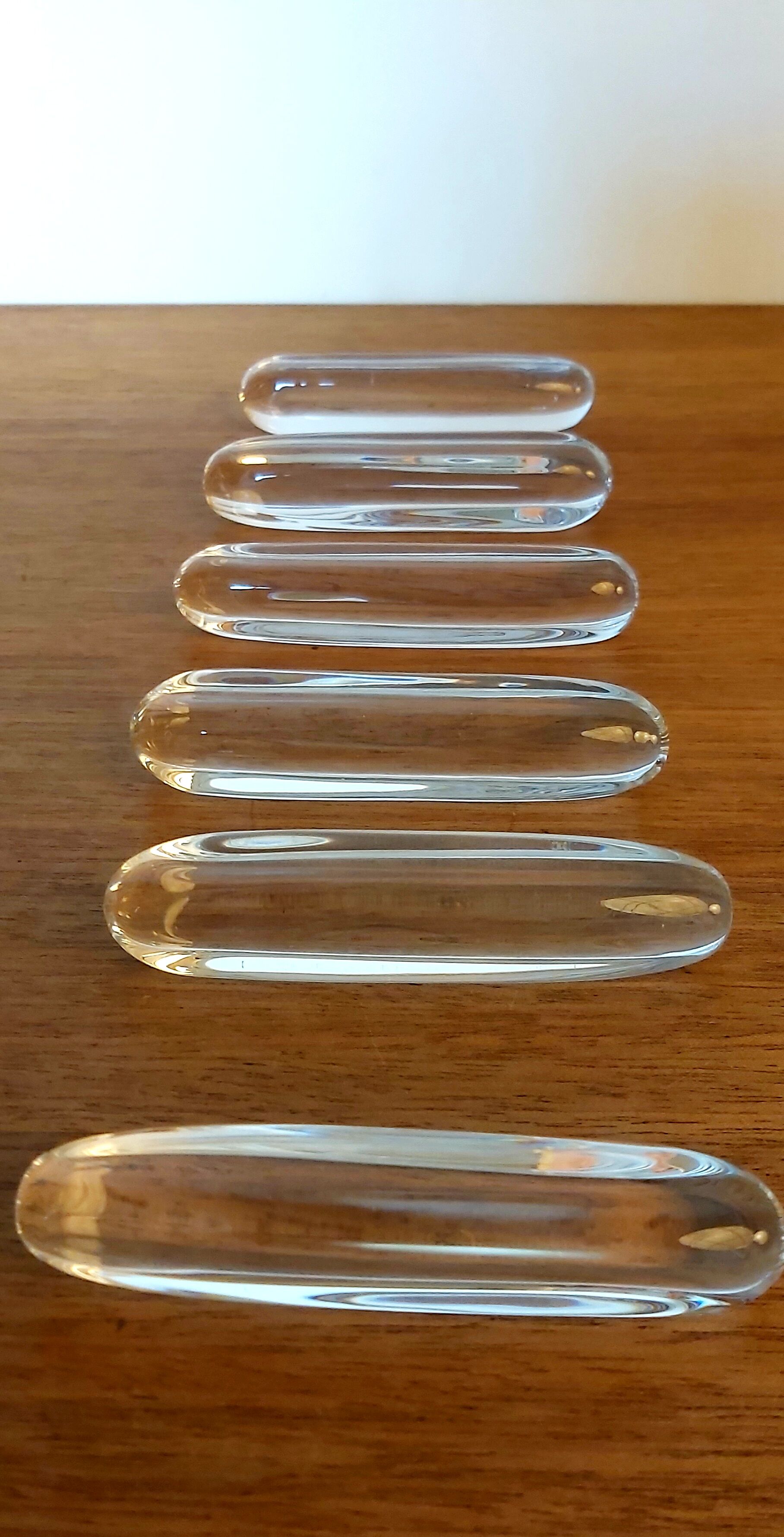 Box 6 crystal knife holders Daum 1960