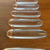 Box 6 crystal knife holders Daum 1960