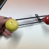 Round iron coat rack and wooden hooks 59 cm