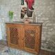 Antique solid pine sideboard with a zinc top.