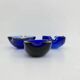 Mid-century design set of 6 blue Murano glass bowls, 1970s