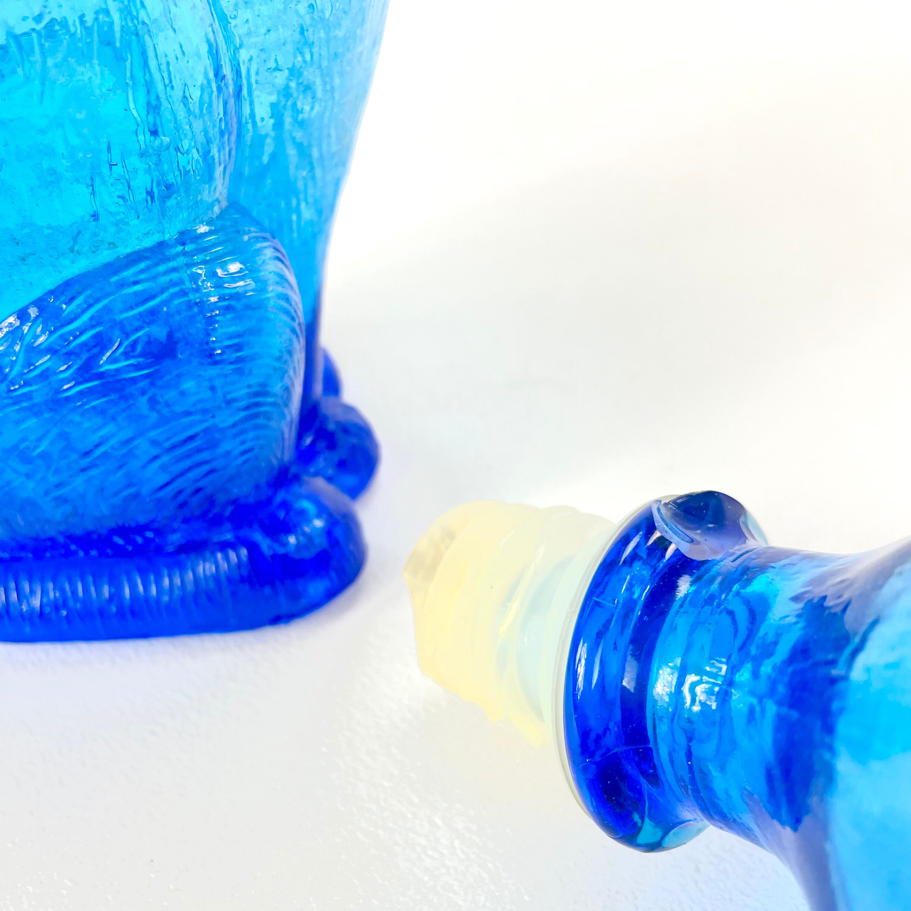 Glass cat decanter from empoli, italy